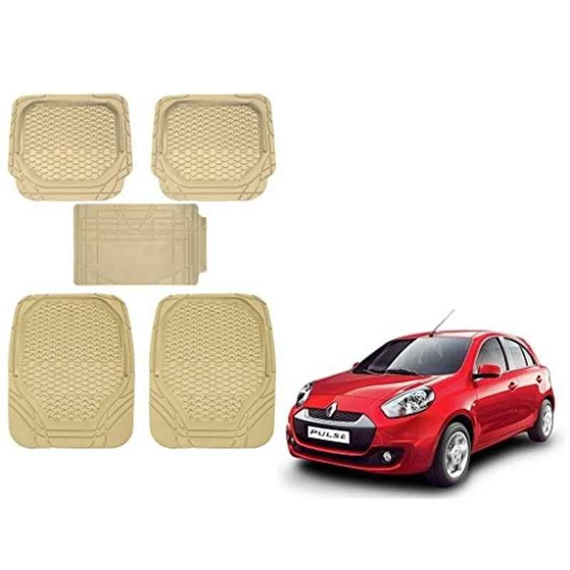 Kozdiko 5 Pcs 8855TW Beige Car Foot Mat Set for Renault Pulse, koz_37632