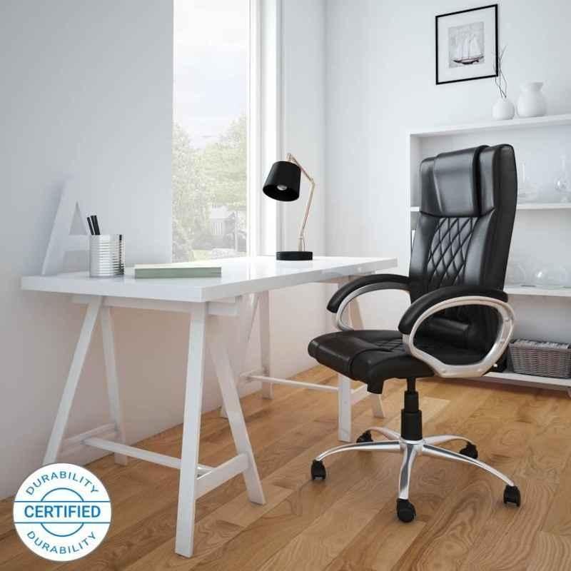 Mezonite High Back Leatherette Black Office Chair for Office