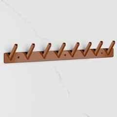Plantex Wall Hooks for Hanging Cloth/Stainless Steel Towel Hangers/Bathroom Robe Hooks/Door Hangers/Square Wall Hook/Hook Rail for Hanging Keys 8 Hooks, PVD Rose Gold