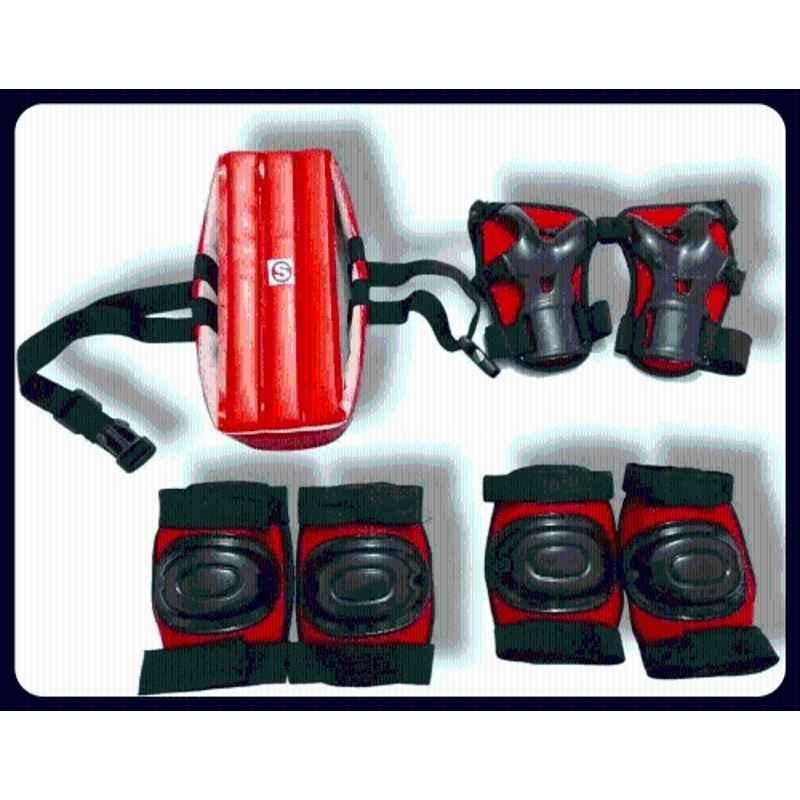 STYRKR Black & Red Protective Skating Guard Kit for Skating, , Running for Kids, Boys& Girls Skating Kit
