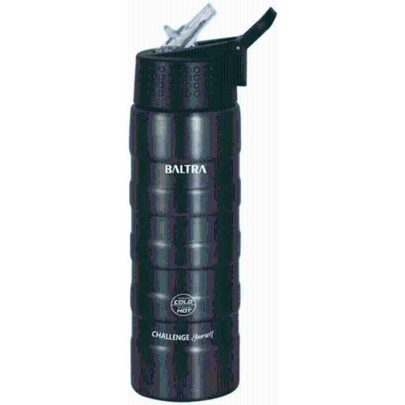 Baltra Rigid 650ml Stainless Steel Black Sports Vacuum Flask Water Bottle, BSL-280