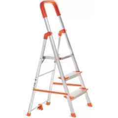 ProHome 3 Step Aluminium Orange Ladder with 5 Anti Skid Shoes & Platform, Aqua LAD 03