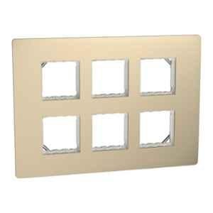 Schneider Electric Miluz ZeTa Polycarbonate 12 Module Champagne Gold Cover Frame, MZCP12M_CG