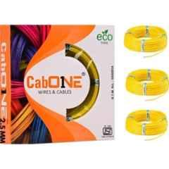 CabONE 2.5 Sqmm Yellow FR PVC Insulated Copper Cable, Length: 90 m (Pack of 3)