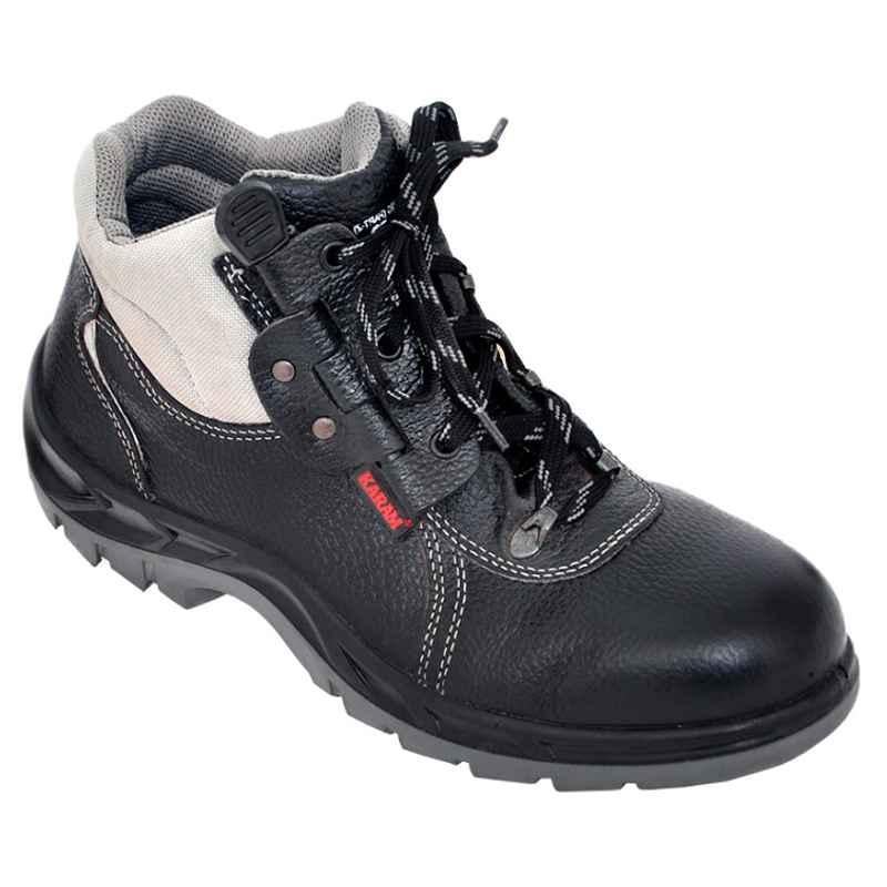Karam FS 22 Steel Toe Black Work Safety Shoes, Size: 7