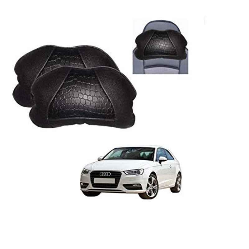Kozdiko 2 Pcs Black Neck Rest Cushion Pillow Set for Audi A3