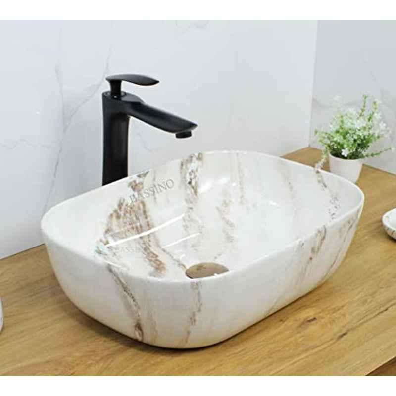 Bassino Art 45.5x38.5x17cm Ceramic Ivory Wash Basin, BTT-1080