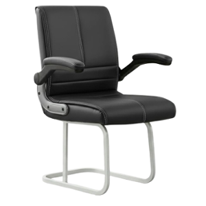 Newturn Maxson Leather Black Medium Back Office Chair