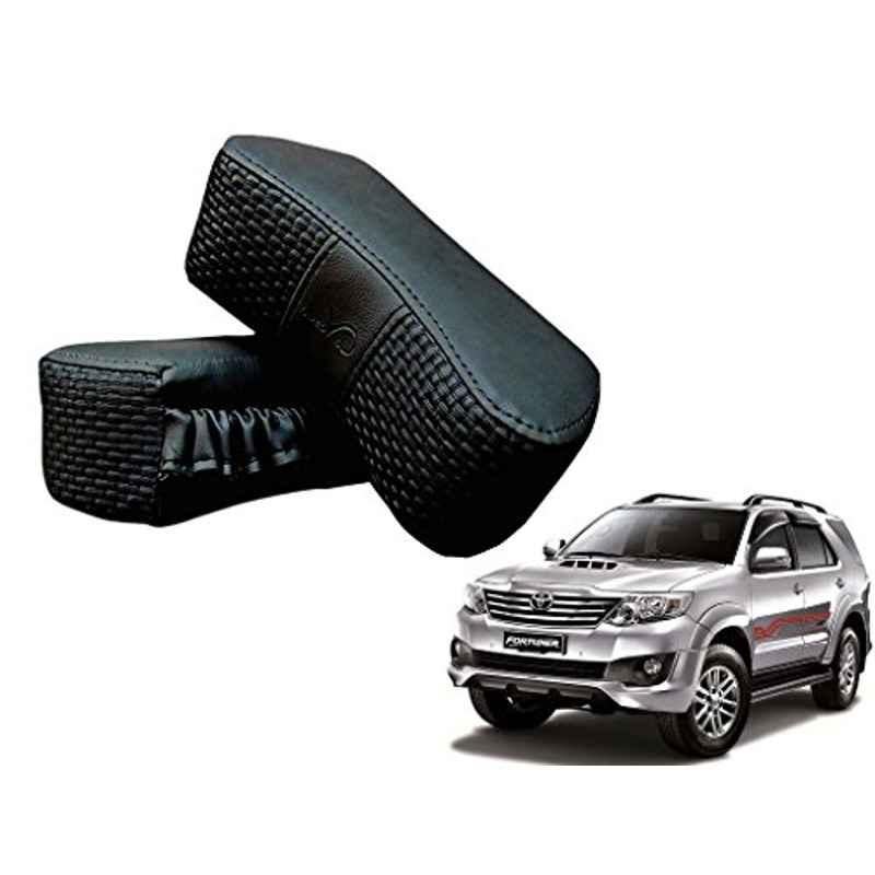 Kozdiko 2 Pcs Memory Foam Black Luxurious Neck Rest Set for Toyota Fortuner, koz_40029
