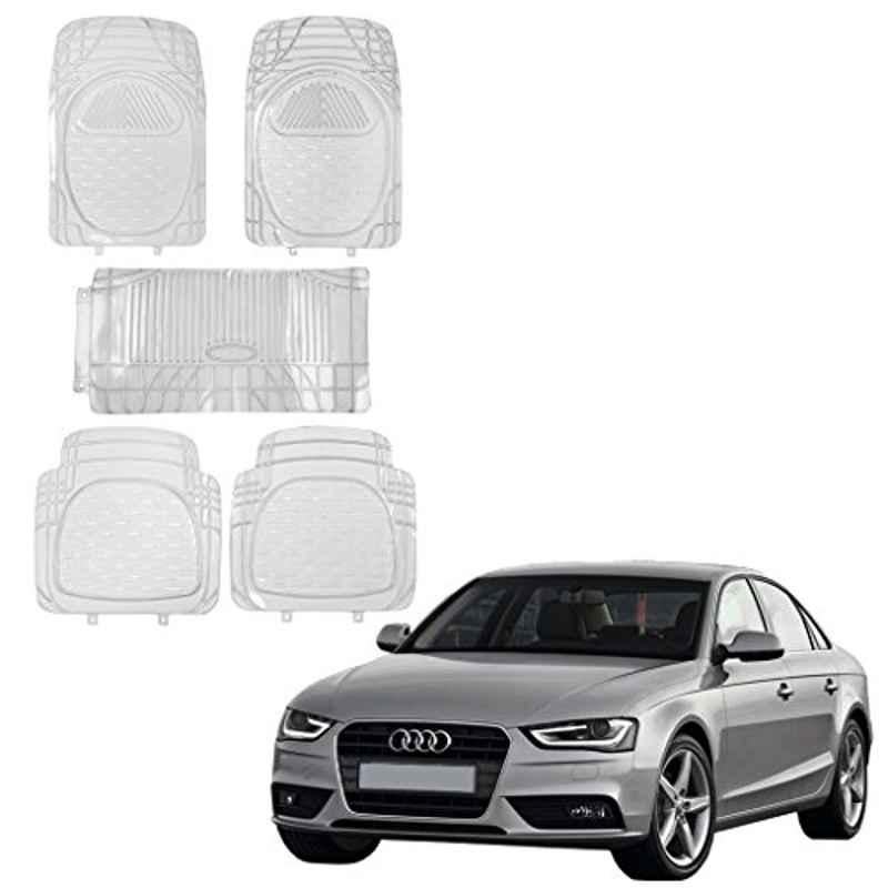 Kozdiko 5 Pcs 6205 Rubber & PVC Clear Car Foot Mat Set for Audi A4