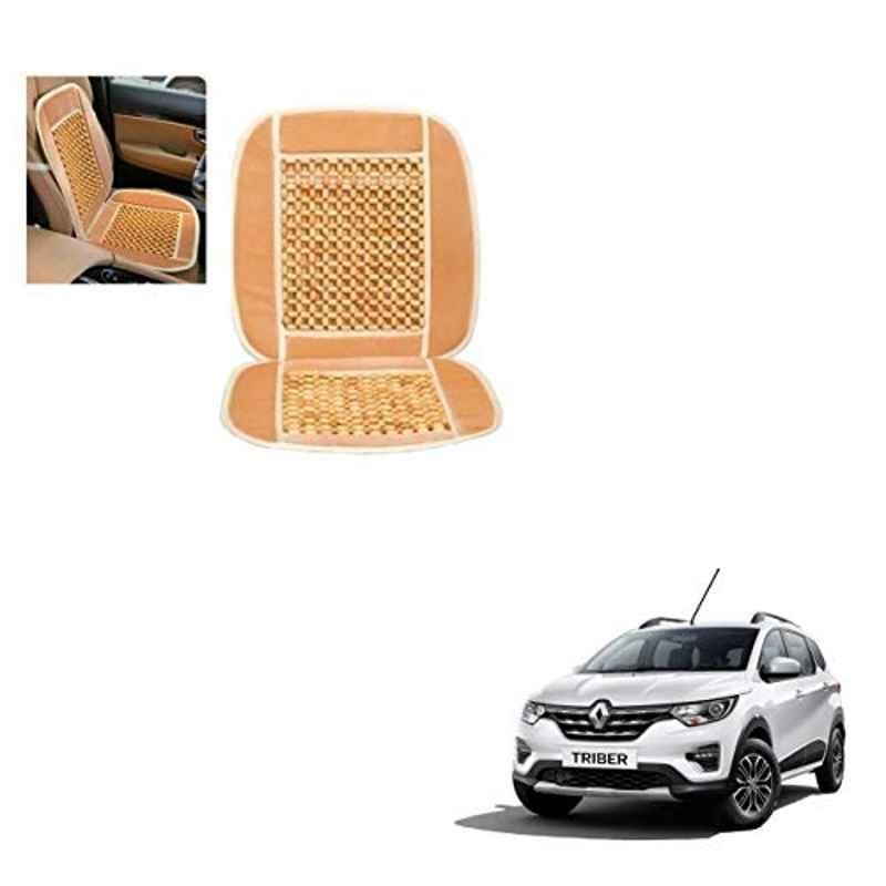 Kozdiko Wooden Bead Seat with Beige Velvet Border for Renault Triber