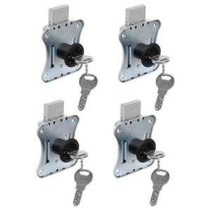Plantex 20mm Brass Black Drawer Lock for Multipurpose Cupboard with Key for Home/Office (Pack of 4)