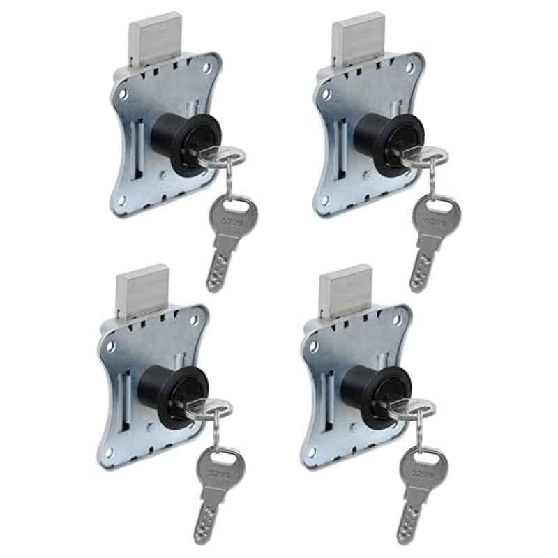 Plantex 20mm Brass Black Drawer Lock for Multipurpose Cupboard with Key for Home/Office (Pack of 4)
