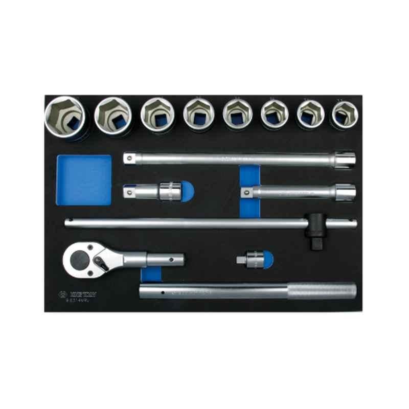 14PC.3/4"DR.SOCKET WRENCH SET 6PT CHROME WITH EVA TRAY, 9-6314MRV