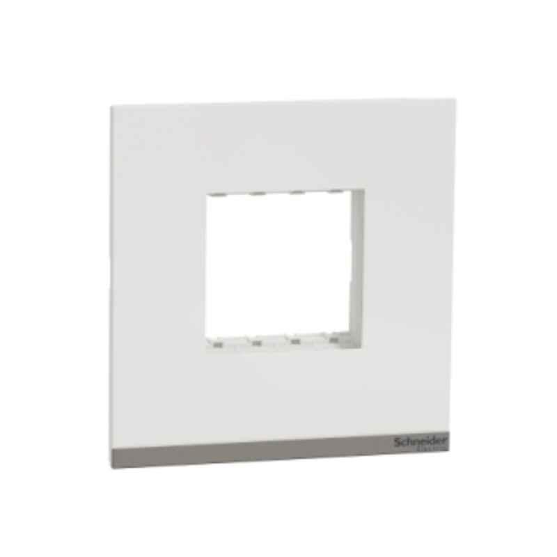 Schneider Electric Unica Pure 2 Module Polycarbonate Polar White Fixing Cover Frame, UNSCP2M_WE