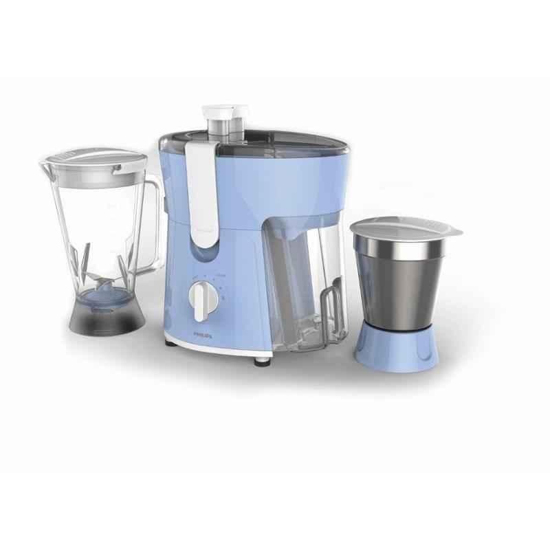 Philips Daily Collection 600W Blue Juicer Mixer Grinder with 2 Jars, HL7575/00