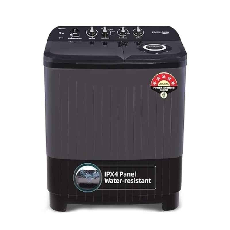 Voltas Beko 9kg 5 Star Semi-Automatic Twin Tub Top Load Washing Machine with Pulsator Wash Method, WTT90UDX/BKGR4KPTD (MOQ-5)