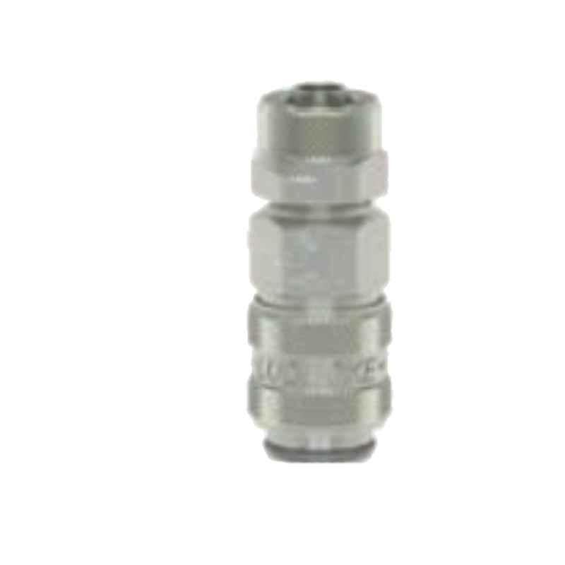 Ludecke ESMN6TQAB 6x8mm Double Shut Off Mini Quick Plated Connect Coupling with Squeeze Nut