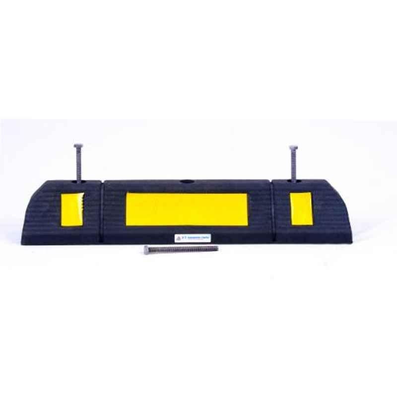 KTI 125x600x125 Rubber Wheel Stopper with Reflective Sticker, KT18160321600115