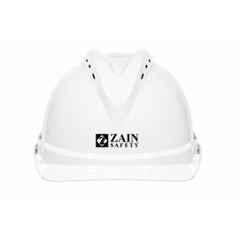 Zain Safety Titan Apex-6001 HDPE White 8 Point Textile Fitting Ventilated Safety Helmet with Wheel Ratchet Adjustment