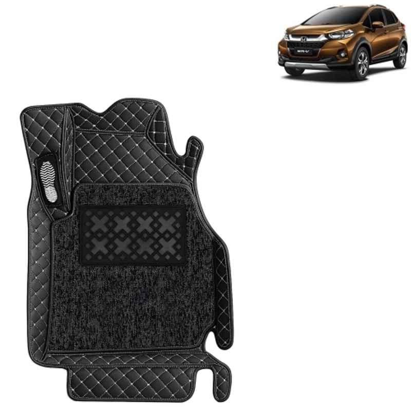 Kingsway 3 Pcs Premium 7D 100% Waterproof & Washable PU Leatherette Classic Black Car Floor Mat Set for Honda WRV 2020 to 2023 All Model