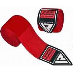 Matrica Red Muay Thai Boxing Hand Wraps with Wrist Support, Size: Free