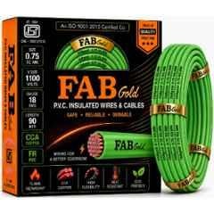 Fabgold 0.75 Sqmm Green FR PVC Multi Strand Electrical Wire, FABGOLD5, Length: 90m
