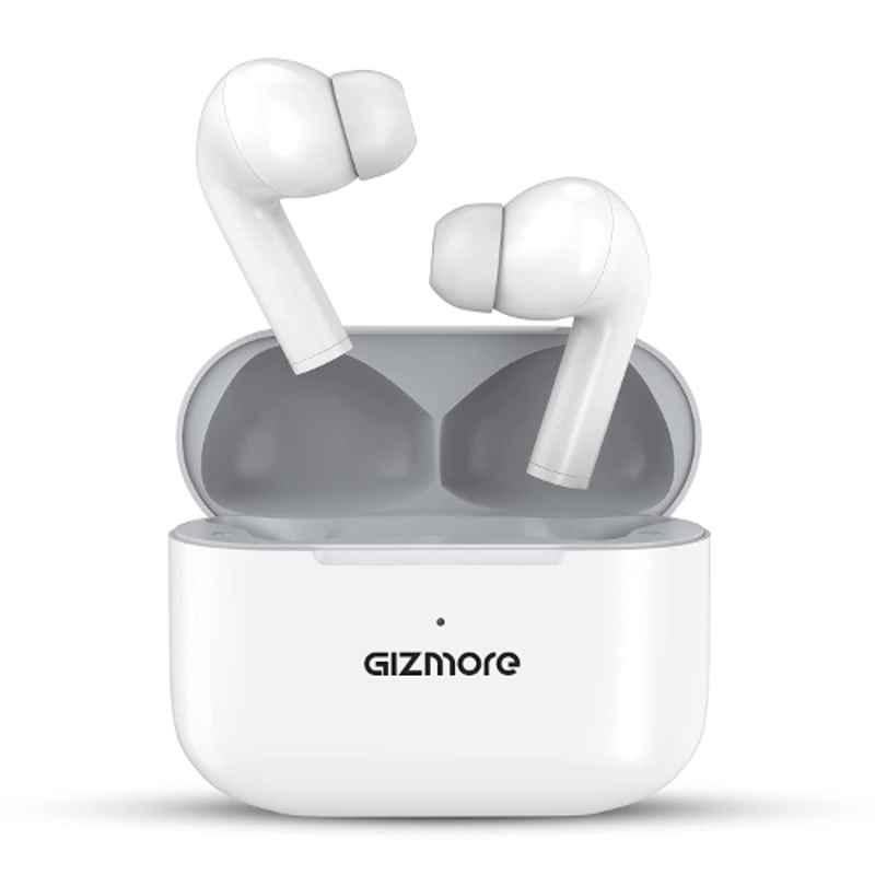 Gizmore GIZBUD 803 White Truly Wireless In-Ear Bluetooth Earbuds with Mic