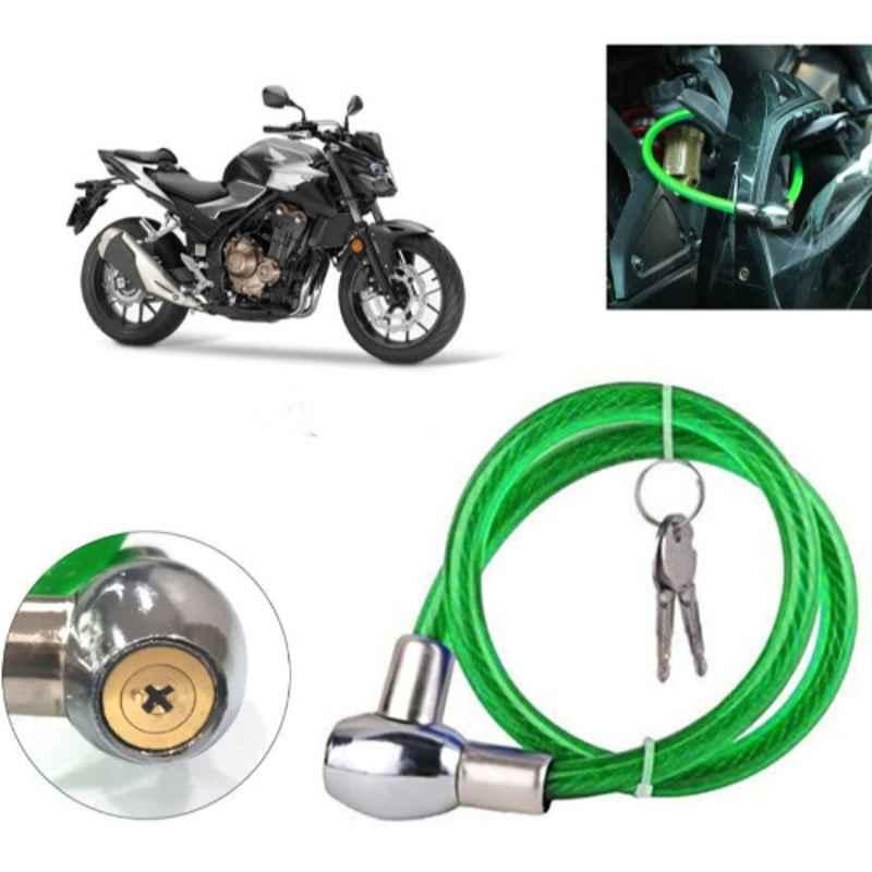 Auto Pearl PVC & Plastic Green Heavy Duty Cable Lock for CB500F, 239