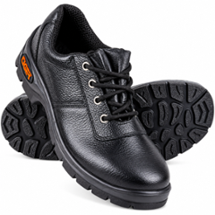 Tiger Lorex Steel Toe PU Sole Black Work Safety Shoes, Size: 4