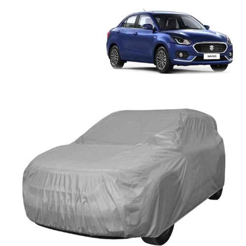 AllExtreme D7002 Silver Custom Fit Car Body Cover without Mirror Pocket for Maruti Suzuki Dzire