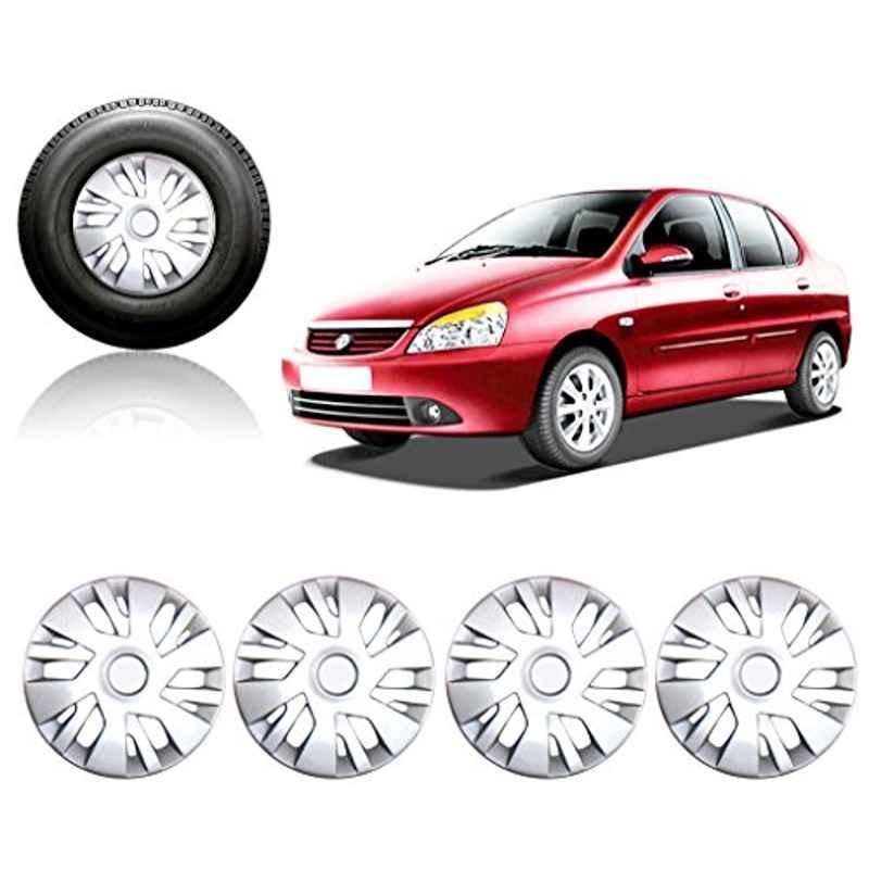 Auto Pearl 4 Pcs 14 inch Blue &a; Silver Full Caps Wheel Cover Set for TATA Indigo-picture-38