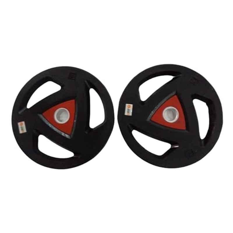 GYM24 Equipment NF-MD 2 Pcs 25kg Rubber Black UFit Olympic Weight Plate Set
