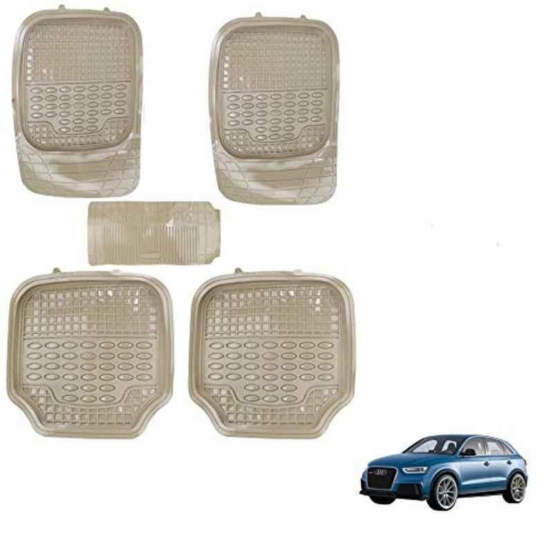 Kozdiko 5 Pcs 4G Beige Rubber & PVC Heavy Car Foot Mat Set for Audi Q3, koz_81172