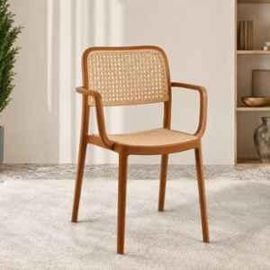 CELLBELL WeaveX Plastic Brown Armrest Chair