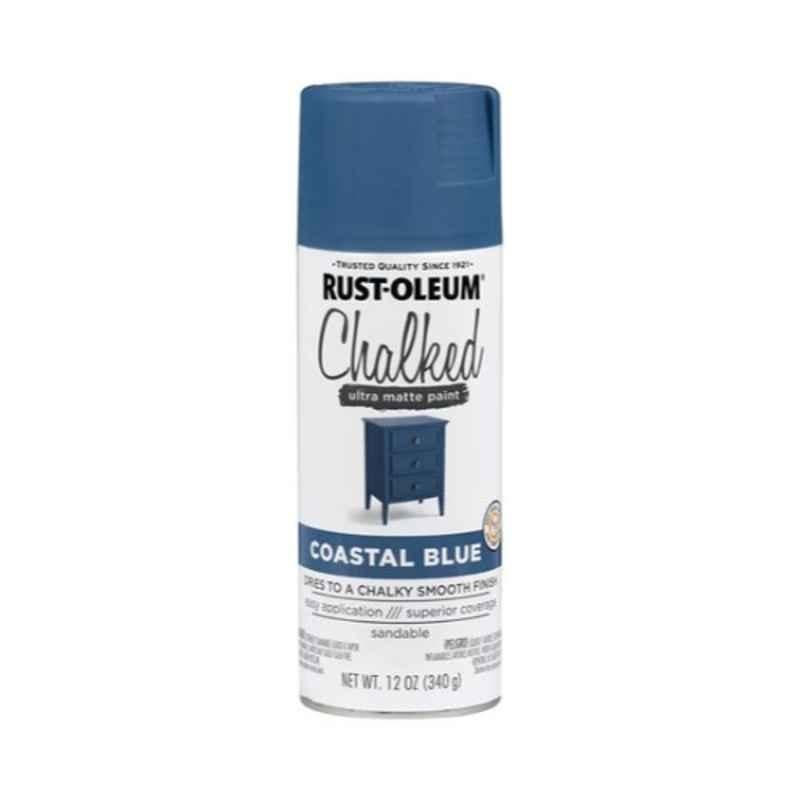 Rust-Oleum 12 Oz Coastal Blue Chalked Ultra Matte Paint Spray, 302598