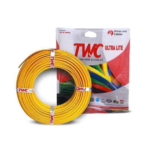 Buy TWC Ultra Lite 6 Sqmm Yellow FR PVC Insulated High Voltage Industrial  Cable, Length: 90 m Online At Price ₹3099