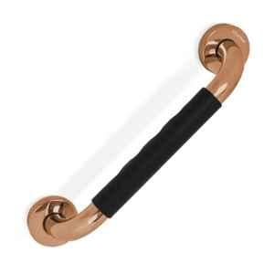 Plantex 304 Stainless Steel Grab Bar for Toilet with Grip/13 inch Anti-Slip Handle for Bathroom Support (PVD Rose Gold & Black)
