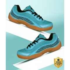 Nivia Flash 2 PVC Synthetic Leather Upper Non-Marking Sole Blue Indoor/Outdoor Court Badminton Shoes for Men, BD-1191BL, Size: 10