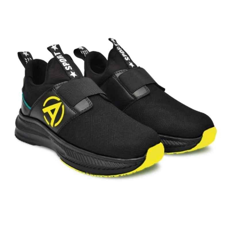 Ambrick 51YW Mesh Black & Yellow Steel Toe Industrial Safety Shoes with Air Mix Sole for Men, Size: 8