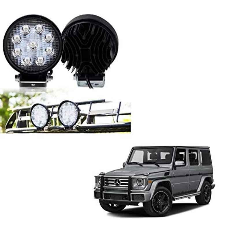 Kozdiko 2 Pcs 27W 4 inch 9 LED Waterproof Round White Fog Light Set with Mounting Brackets for Mercedes Benz G-Class, kozd_19903