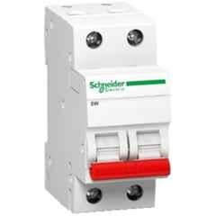 Schneider Electric Acti9 SW 63A Double Pole Isolator, A9KS15263BQ (Pack of 6)