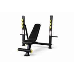 GYM24 Equipment Model-4 500kg Capacity Alloy Steel Black & Yellow Adjustable Olympic Incline Workout Bench
