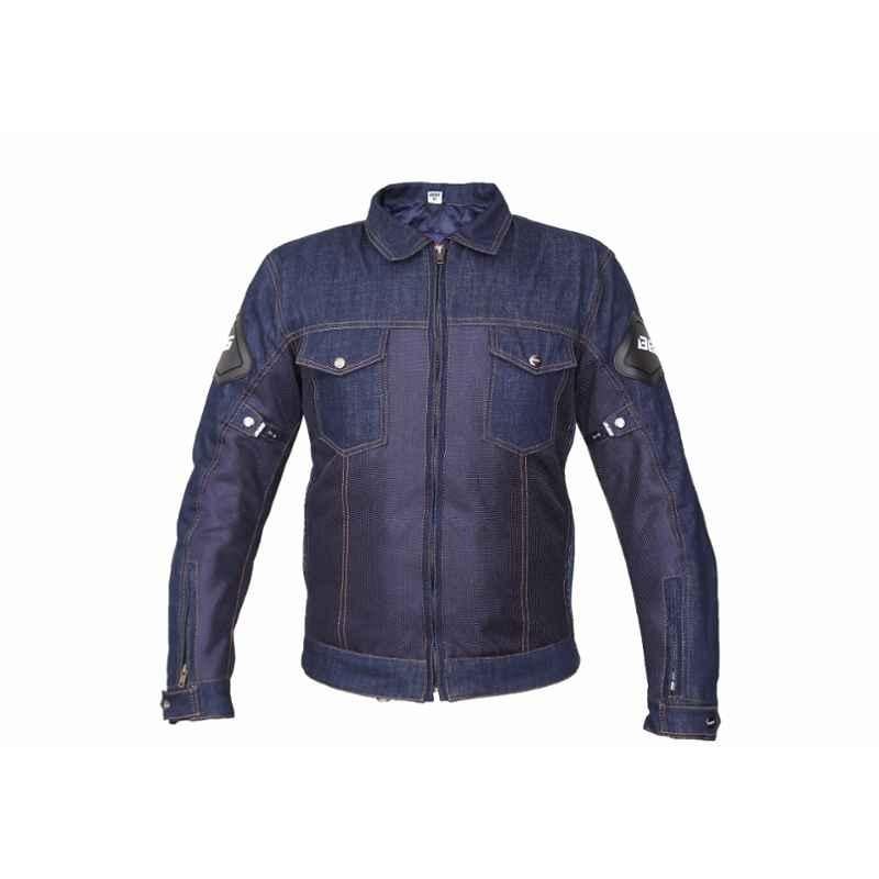Biking Brotherhood 12 OZ Premium Quality Denim Jacket, Size: 2XL