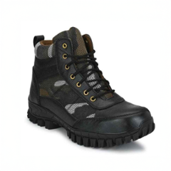 ArmaDuro AD1001 Leather Steel Toe Black Work Safety Shoes, Size: 6