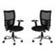 High Living Bravo LB Net & Cloth High Back Black Office Chair (Pack of 2)