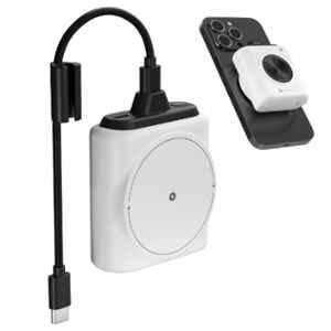 Portronics Moji 10 10000mAh White Mini Powerbank with Detachable Type C Cable, POR 2811