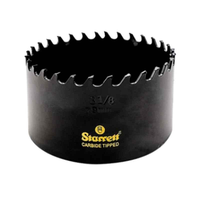 Starrett 79mm Black High Performance Triple Chip Tungsten Carbide Tipped Hole Saw, CT318