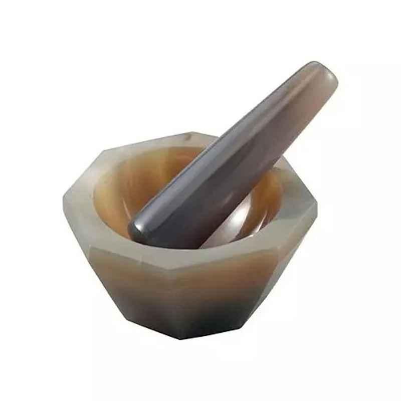 Lab Plus Agate Mortar, Size: 50x60x18 mm, LP-3356