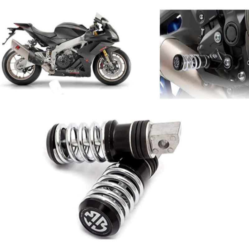 Auto Pearl 2 Pcs Steel Black Foot Rest Spring Coiled Set for RSV4